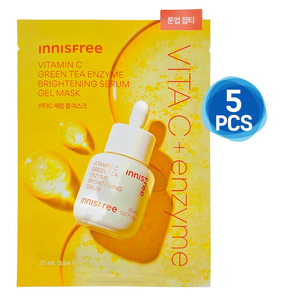5шт_[INNISFREE] 3-х видов ампульная гелевая маска 23мл (Ретинол Cica / Осветляющий витамин C / Ретинол Green Tea PDRN)
