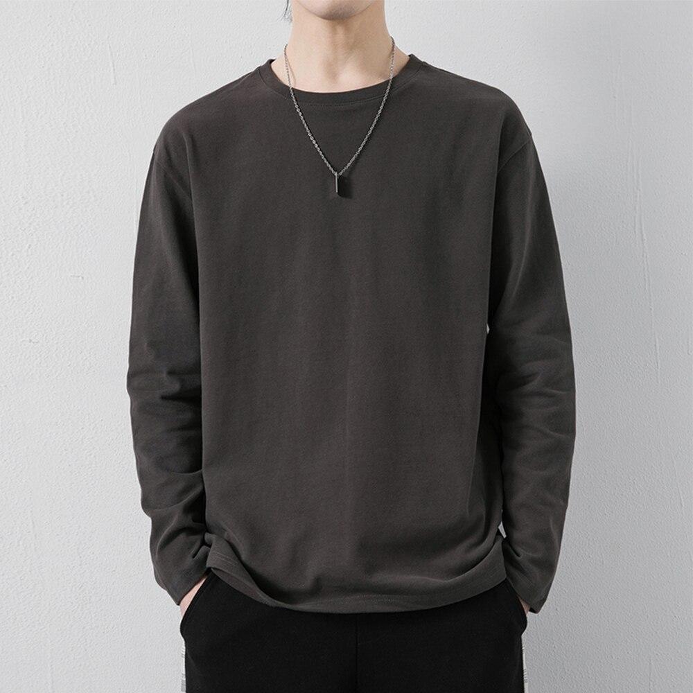 Мужская футболка брендового качества из 100% хлопка, однотонная мужская футболка с длинными рукавами, однотонная женская футболка, футболки для мужчин, топы