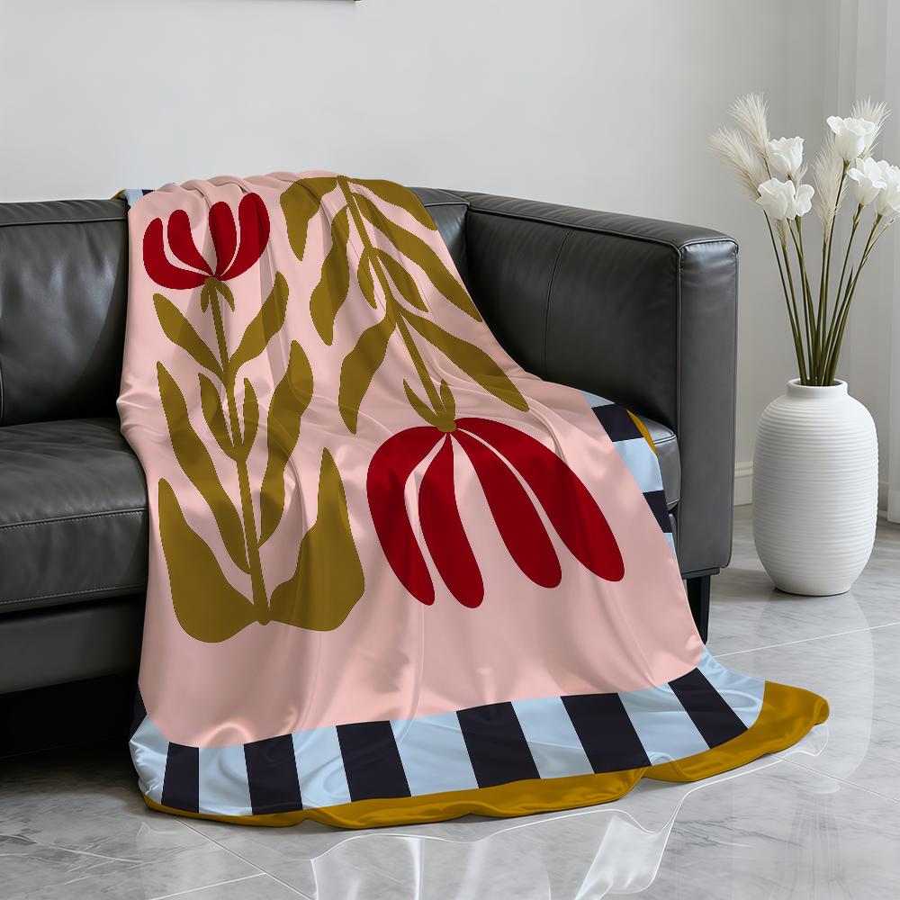 Flower Stylish FrameS Blanket Soft Throw Blanket for Home Bedroom Bed Sofa Picnic Travel Office Rest Cover Blanket Gift