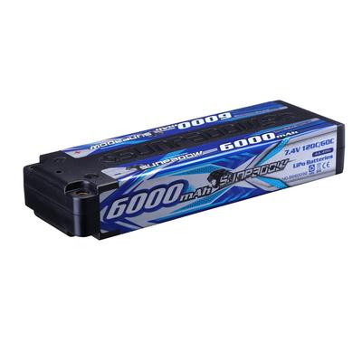 Аккумулятор LiPo SUNPADOW 2S 7.4V 120C 6000mAh в жестком корпусе с разъемами типа «пуля» 4 мм для RC автомобилей масштаба 1:10, грузовиков и лодок