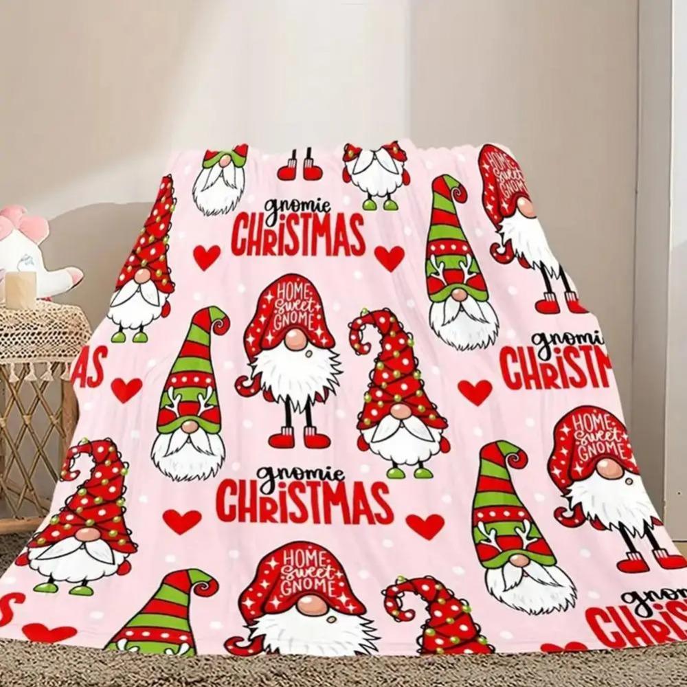 Christmas Gnome Friends Flannel Blankets New Year Awesome Throw Blankets for Home Hotel Sofa 200x150cm Rug Piece