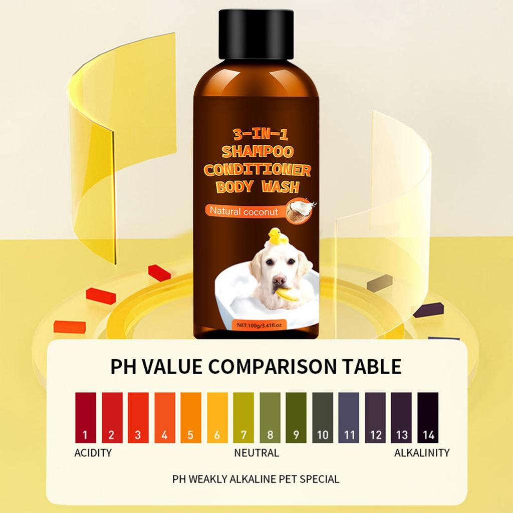3in1 Dog Shampoo, Conditioner & Body Wash For Cats & Dogs To Resolve Straightness,100ml
