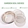 Soil Sifter Set Stainless Steel Sieve Frame with 5 Mesh Sieve Pans Rustproof Garden Sieve
