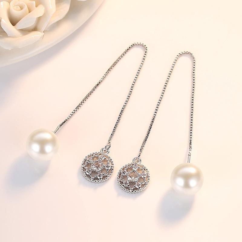 Lotus Earline, Женский темперамент с бахромой, посеребренные серьги, модная цепочка для ушей Lotus Seed Earline