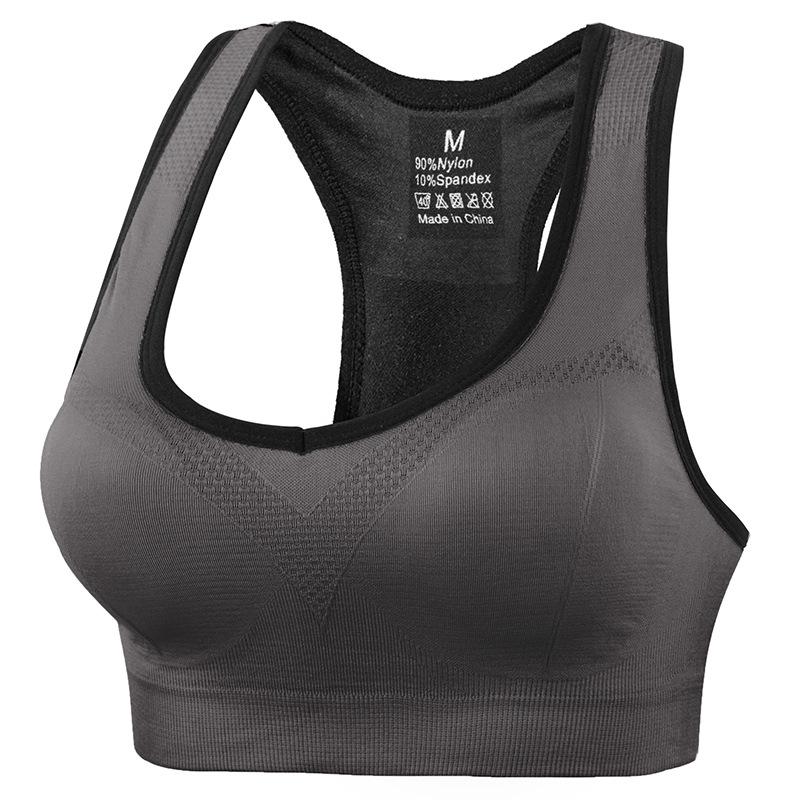 Fattened large-size hollow vest type exercise Spring and Autumn Yoga running high-intensity shock-proof exercise text