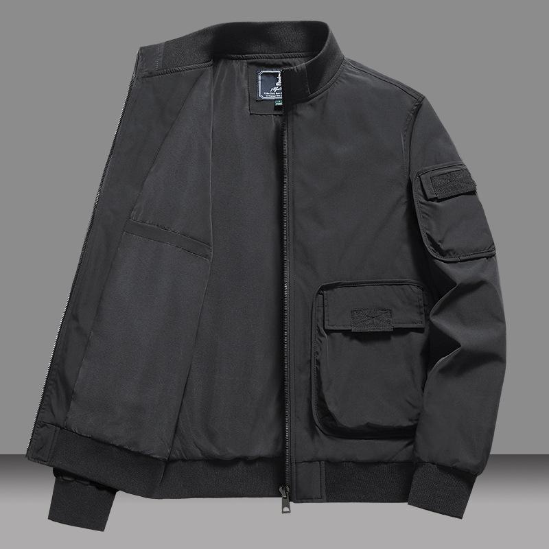 Мужские хлопковые куртки-бомберы для мужчин Весенне-осенние свободные оверсайз Мужская одежда Куртки-бомберы