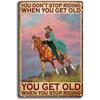 Vintage Cowgirl Metal Sign Retro Western Horse Riding Quote Tin Plaque for Home Bar Farmhouse Decor Life is Tough Spiritually Wi