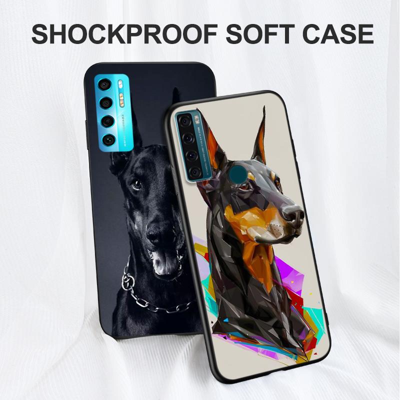 Black Tpu Case For Oneplus 8 Pro 8t 9 9R Nord 2 Ce N10 N100 N200 4G 5G  Doberman