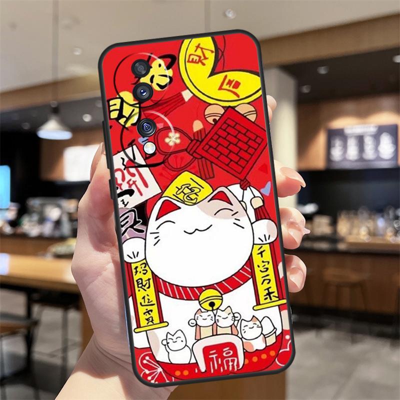 Чехол Maneki Neko Счастливой Кошкой для Денег для Honor 200 Pro X9b X9a X8b X8a X8 X9 X9c 50 70 90 Lite Honor Magic 7 6 5 Pro Funda