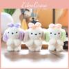Cute Puppy Plush Keychain Bow Stuffed Animal Short Fur Gift For Girls Teens