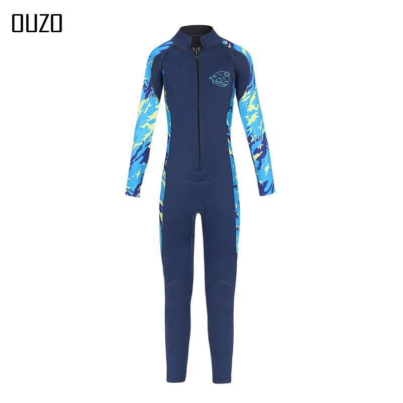 Kids 2.5mm Neoprene Fullsuit Wetsuit Girls Boys Swimming Diving Surfing UV Protection Warm Long Sleeve