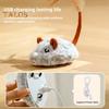 Электрическая мышь, игрушка для кошек, USB-перезаряжаемая интерактивная игрушка для котят с перьевым хвостом, автоматическая движущаяся плюшевая мышь для домашних кошек