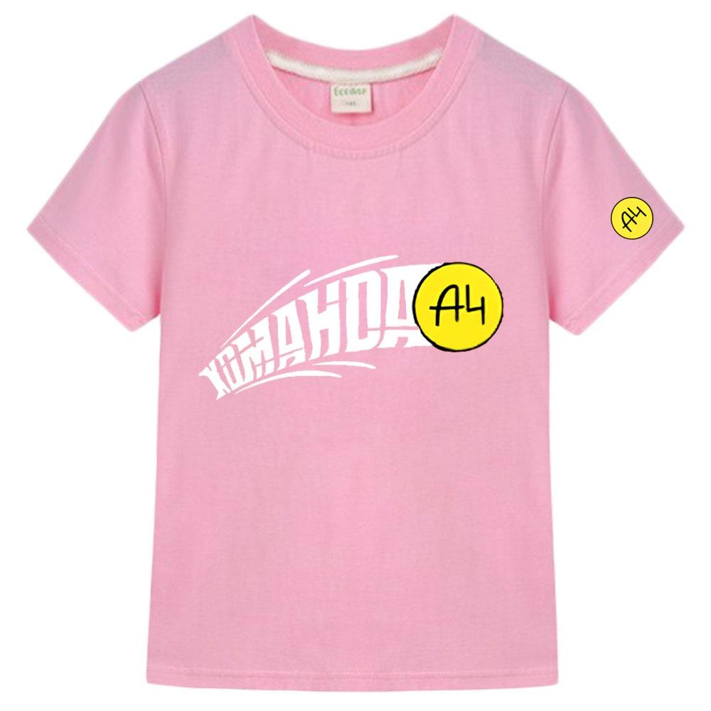 Детская футболка Merch A4 с героями мультфильмов, новая летняя футболка с короткими рукавами для мальчиков и девочек, футболка Vlad A4 с бумажным принтом, детская одежда, топы, футболки