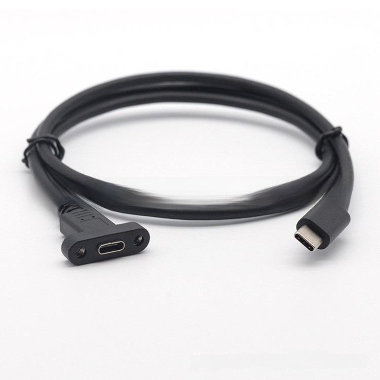 Удлинительный кабель USB 3.1 Type-C «папа-мама» с гайкой и ушком