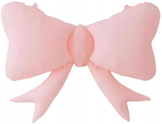 Balon Foliowy Różowa Pastelowa Kokarda Urodziny Dekoracja Prezent 80X63Cm