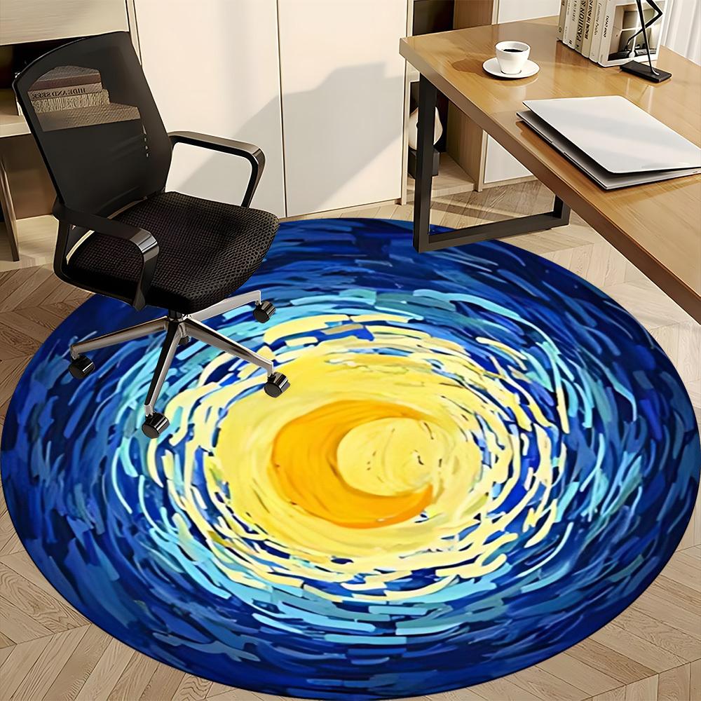 1pc Starry Sky Chair Carpet for Office, Soft, Non-Slip Polyester Mat, Office, Living Room, Bedroom, Durable Polyester yy251207132