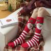 Long Christmas Stocking Snowflake Elk XmasTree Thicken Floor Socks Sleeping Stockings  For Women