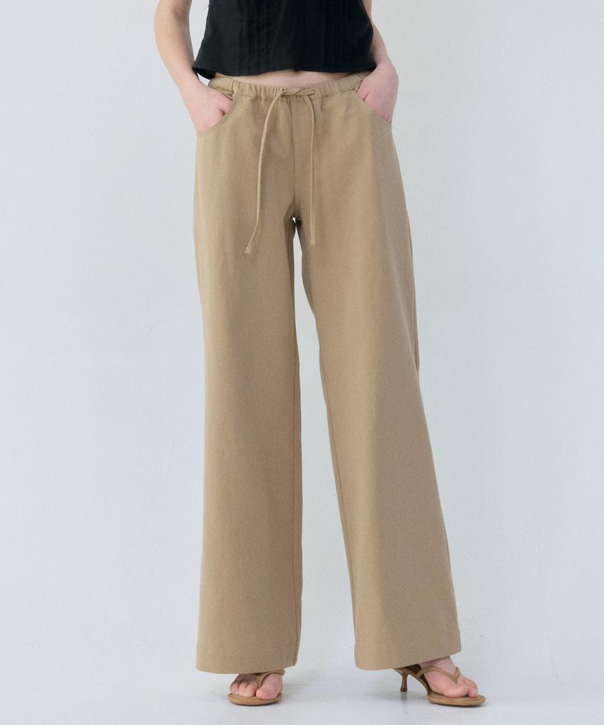 LOVEUSU Low Cotton Pants (Begie)