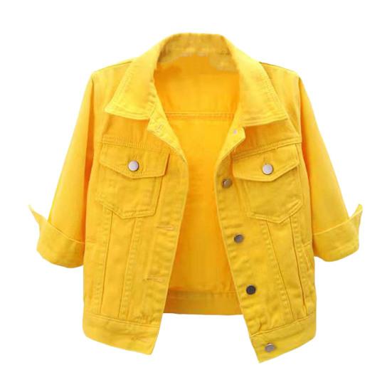 Women Coat Solid Color Slim Fit Close-fitting Young Style Wear-resistant Half Sleeve Buttons