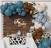 Wedding Birthday Baby Shower Gender Reveal Decorations Dusty Blue White Balloon Arch Garland Kit