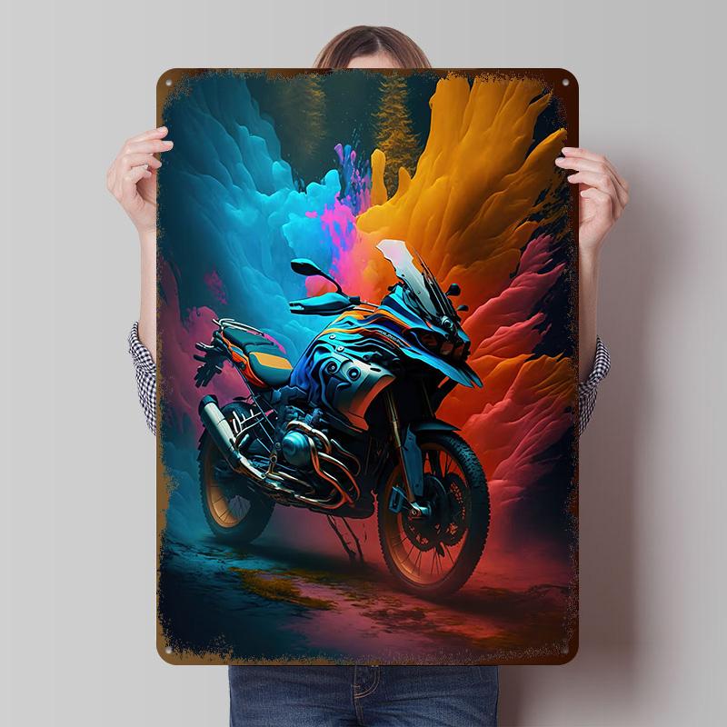 Sports Car R GS Printed Poster Customized Wall Art Retro Vintage Metal Tin Signs for Room Bedroom Decoration Gaming House
