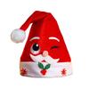 Christmas Hat Children Red Velvet Santa Hat with Cartoon Antler Pattern Decoration Festive Holiday Party Supplies
