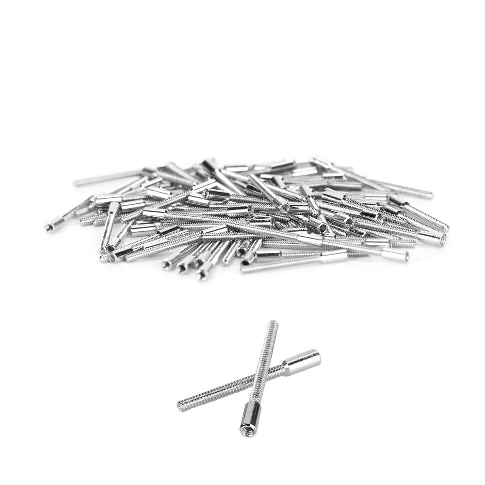 100pcs Silver Color Winding Stems Steel Material Replacement Part  Professional Use