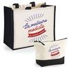 Tote Bag - PLANETEE - Duo « Modiste Meilleure Du Monde Entier » - Jute & Coton - 33x42 Cm - Impression DTF HD, Fabrication France