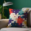 Cute Jigsaw Puzzle Pillow Case Plush Fabric Soft Pillowcase Double Sided Print Sofa Cushion Cover Throw