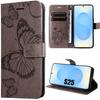 Protective Case - BOOLING - for Samsung Galaxy S25 - Shockproof - Butterfly Pattern - Brown