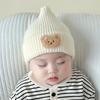 Baby Knitted Hat Cute Bear Warm Hat Kids Beanie Hats