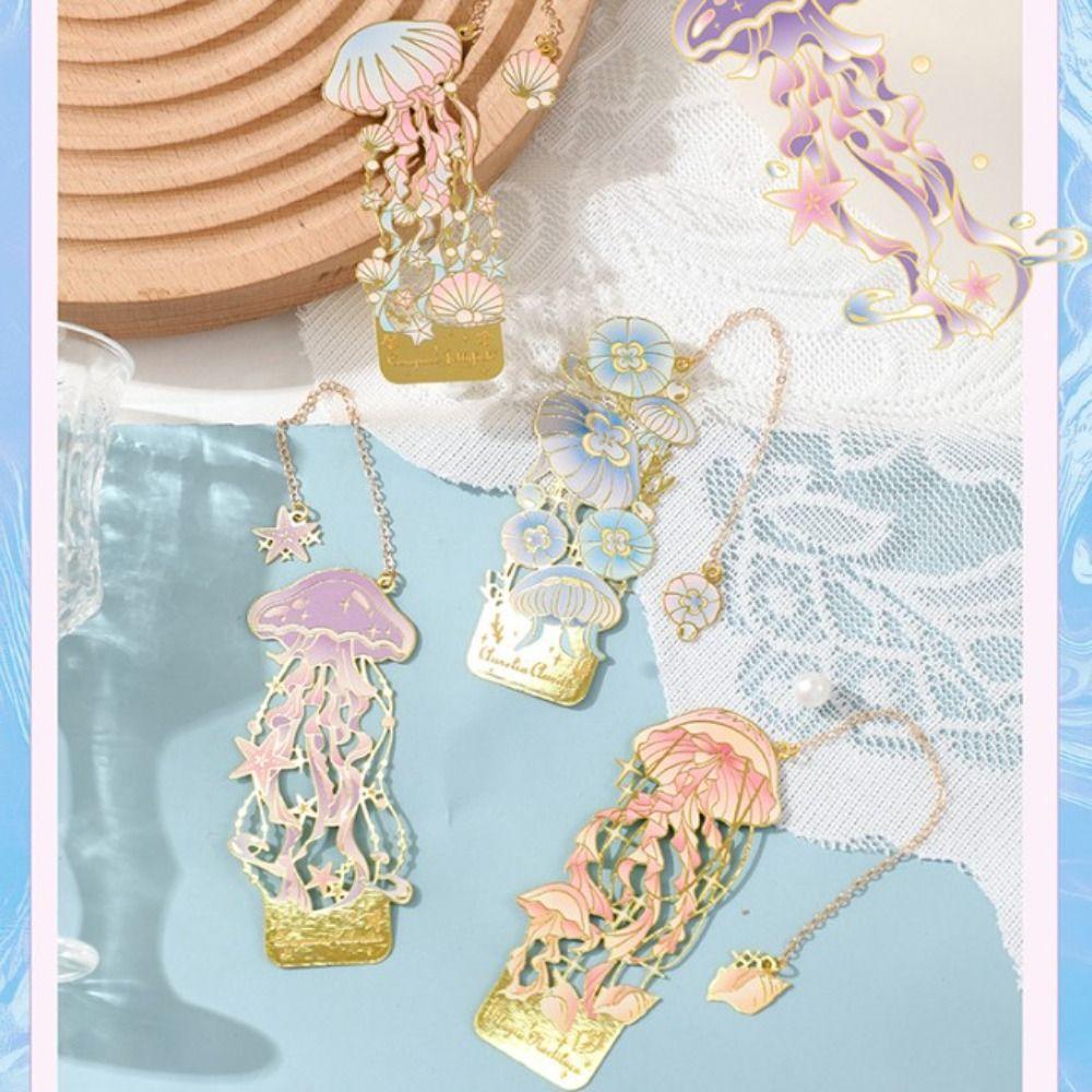with Pendant Marine Animal Bookmarks Jellyfish Shape Chinese Style Bookmarks for Children