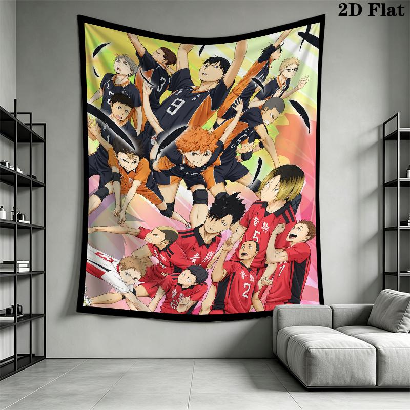 Haikyu!! anime Wall Tapestry Aesthetic Wall Hanging Printed Fabric Blanket Decorative Tapestries for Bedroom Living Room Home Decor