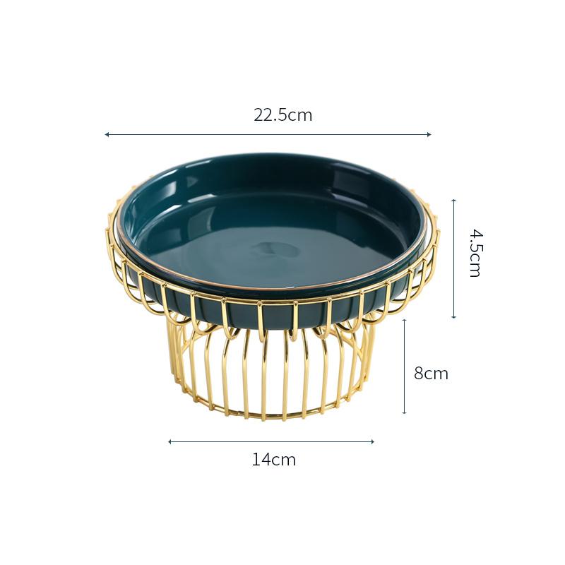 Керамическая фруктовая чаша из североевропейского железа, зеленая гостиная, домашний журнальный столик, тарелка для салата, украшение для корзины с закусками