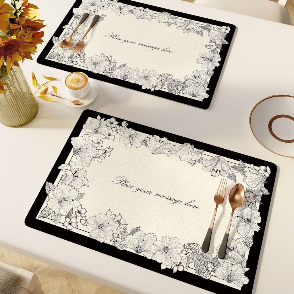 Кожаная подставка под тарелку Водонепроницаемая и маслостойкая теплоизоляционная подставка Легкая роскошь Высококлассная подставка под блюда для западной кухни Подставка под кофемашину на стол Вкладываемая подставка под чашку