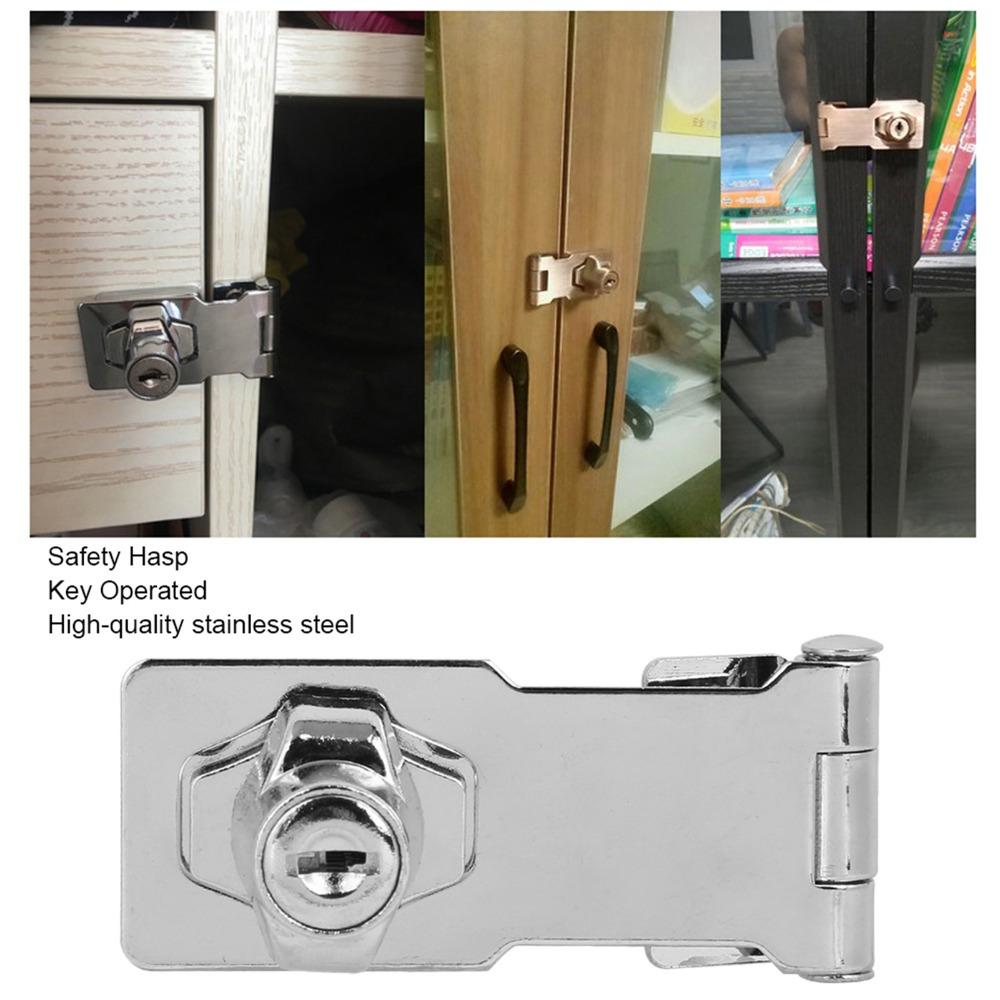 2pcs 3 Inch Keyed Hasp Lock Stainless Steel Door Hasp Lock Safety Locking Hasp  Toolboxes