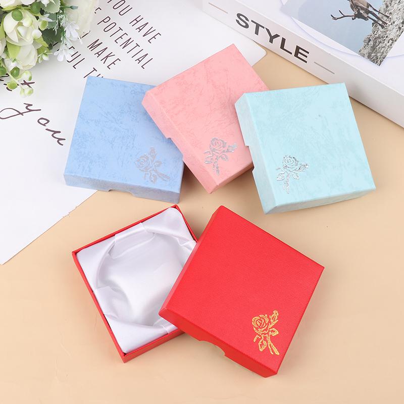 Квадратный футляр для упаковки ювелирных изделий с цветочным принтом, коробка для демонстрации браслетов, ожерелье, картонная подарочная коробка, органайзеры для ювелирных изделий