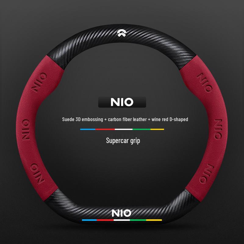 Nio EC6/ES6/ES8/ET7 Carbon Fiber Steering Wheel Handle Cover - All-Season Universal Fit