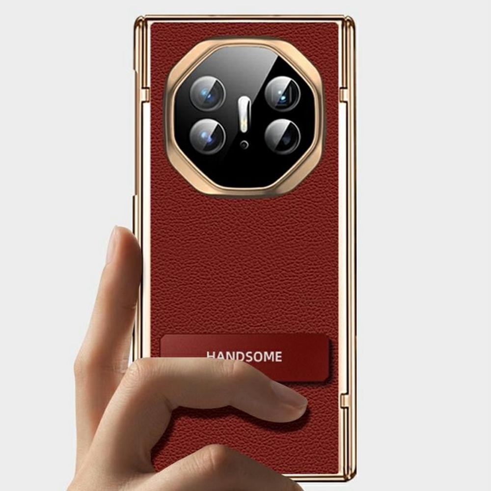 For Huawei Mate XT Ultimate Case Magnetic Hinge Leather+PC Kickstand Back Cover
