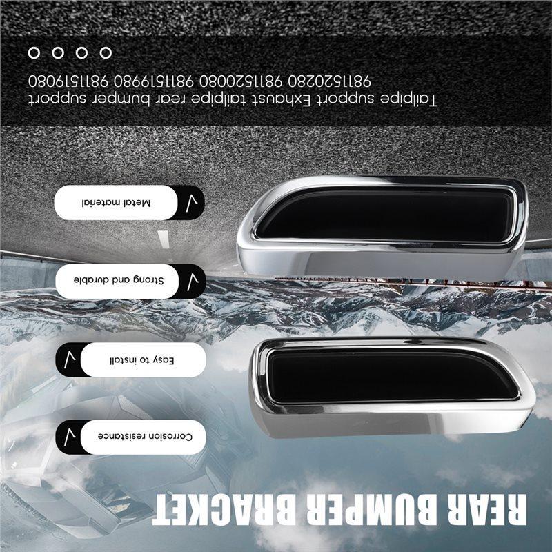 For 308S 15-20 Exhaust Tail Pipe Cover Trim Chrome Decorative Frame Throat Car Parts
