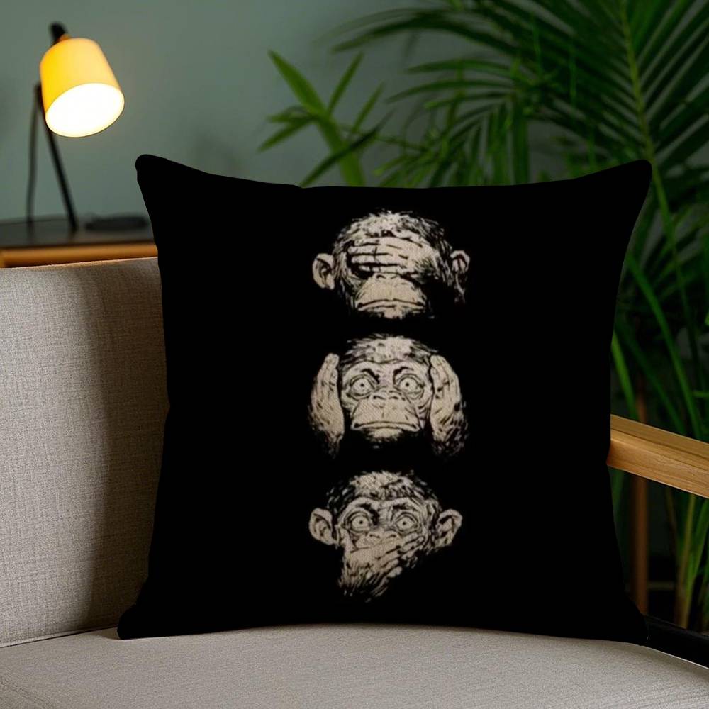 O-Omerta Maes Pillow Case Office Sofa Dorm Chair Back Short Plush Double-sided Printing Home Cushion Cover