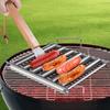 Ролик для хот-догов с деревянной ручкой, стойка для сосисок, ролик для хот-догов из нержавеющей стали, гриль, аксессуары для гриля