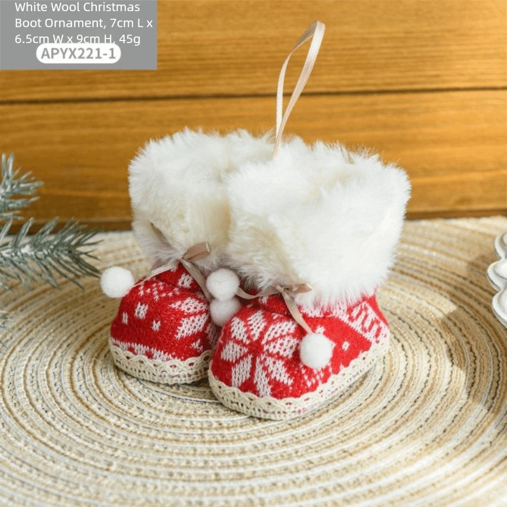 Colorful Fabric Fabric Hanging Decoration Plush Mini Shoes Ornament Christmas Tree Decoration