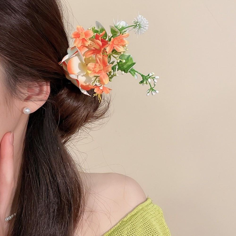 Vintage Water-Sprinkling Festival Hair Clip Fresh Floral Headwear Side Bangs