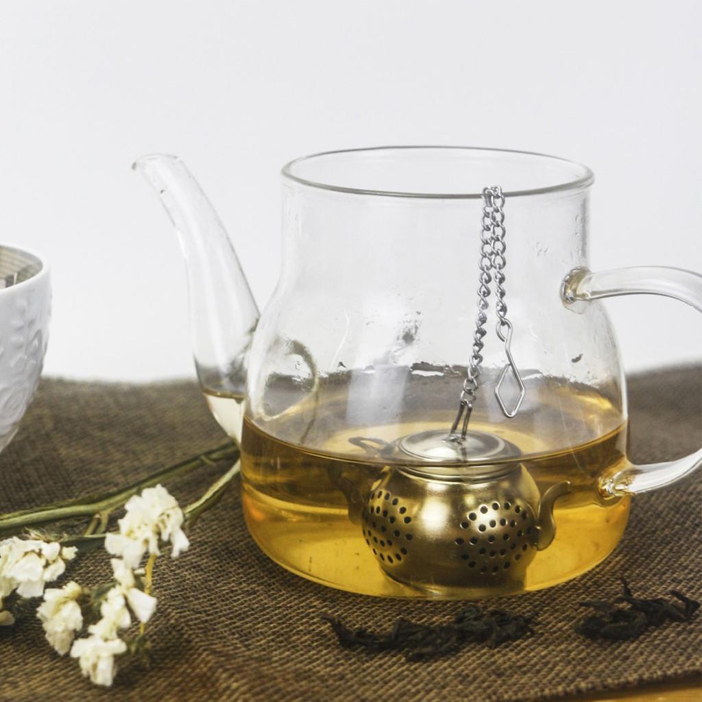 Tea Strainer - Stainless Steel Tea Strainer For Loose Tea, Loose Leaf Tea Infuser, With Chain Hook And Base, Reusable Tea Strainer Bag
