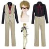 Anime Bungo Stray Dogs Doppo Kunikida Cosplay Costume Shirt Jacket Pants Outfit Halloween Christmas Clothes