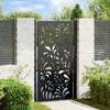 VidaXL Garden Gate Black 105x180 Cm Steel Wave Design, Fence Gate, Outdoor Gate, Metal Gate, 4100972