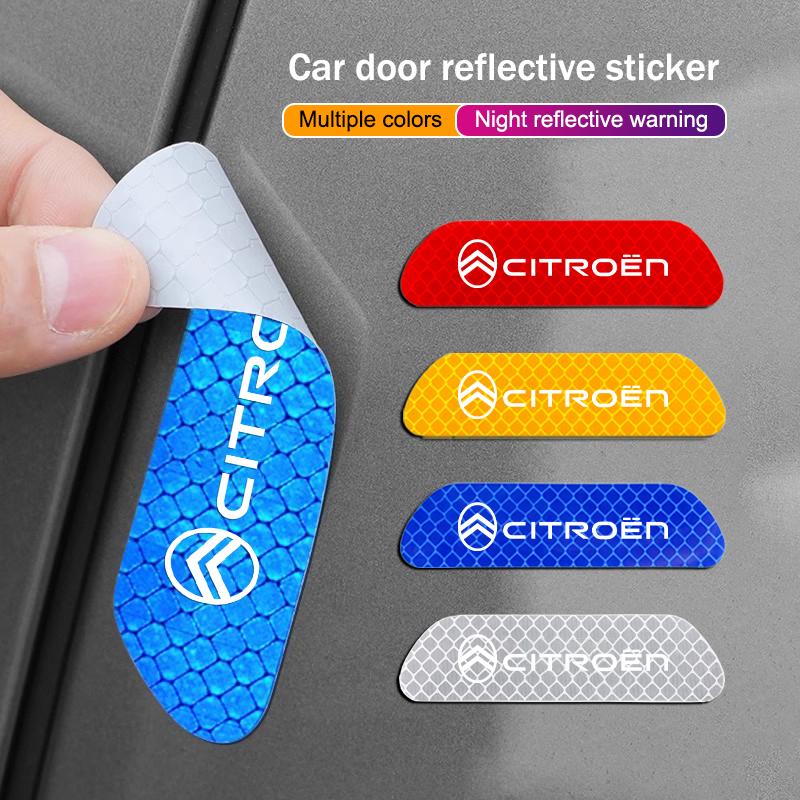 Car Door Reflective Sticker Tail Warning Sticker Auto Accessories For Citroen C5X e-C4 X e-C3 C4 C3 C5 Berlingo C-Elysee C1 C6