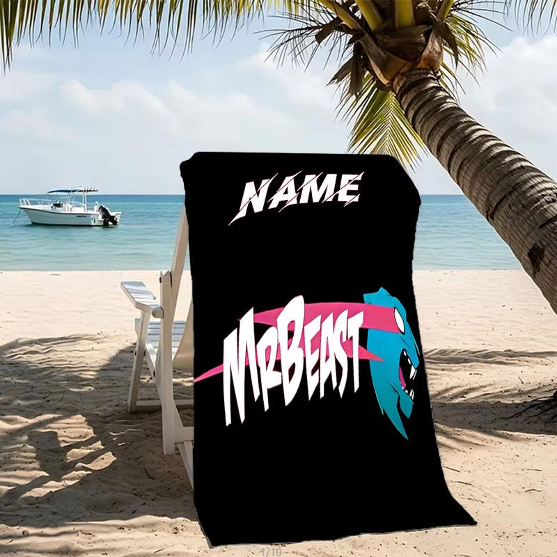 Customizable personalized beach towels MrBeast Gaming logo themed designs.Suitable for the beach, yoga, sports;ideal as beach accessories