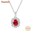 Ювелирные изделия Tancision, синтетическое красное сокровище, кулон 7 * 9 с ожерельем из серебра 925 пробы, хит продаж для женщин 40 + 5